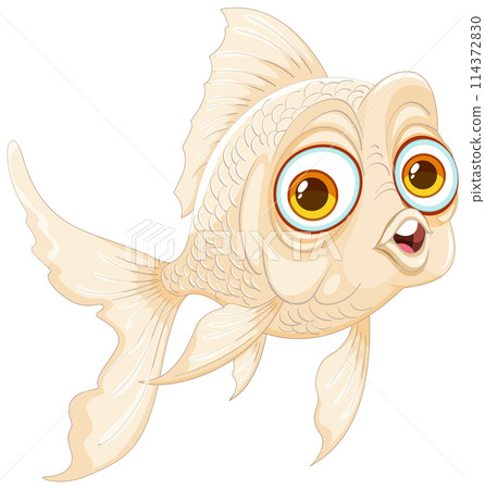 Colorful Cartoon Goldfish Illustration 114372830
