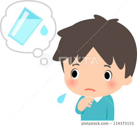 A man who is thirsty and wants to drink water 114373153