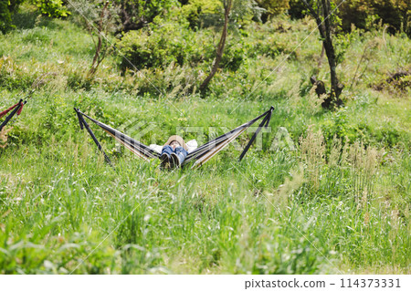 Woman living in the countryside Woman living in the countryside 114373331