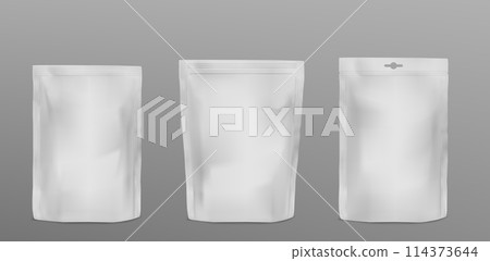 White plastic doypack mockup 114373644