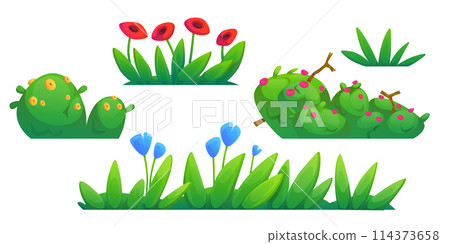 Green grass borders set 114373658