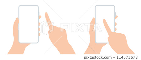Simple illustration of smartphone operation Vector material Simple illustration of smartphone operation Vector material 114373678