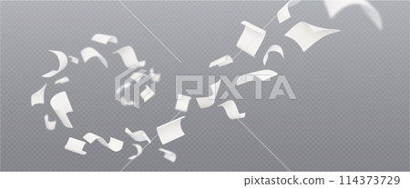 3d fly paper sheet. White page fall swirl on wind 3d fly paper sheet. White page fall swirl on wind 114373729