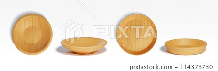 Wooden kitchen cutlery realistic 3d vector set 114373730