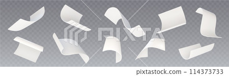 3d white fly paper sheet. Fall isolated document 114373733