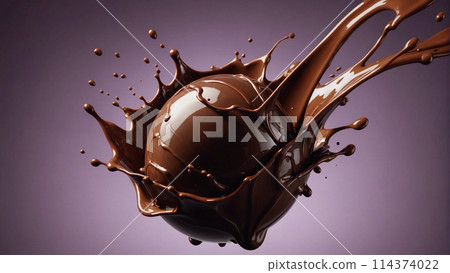 splash of chocolate milk from a glass 114374022