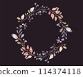 Flower and leaf wreath Flower and leaf wreath 114374118