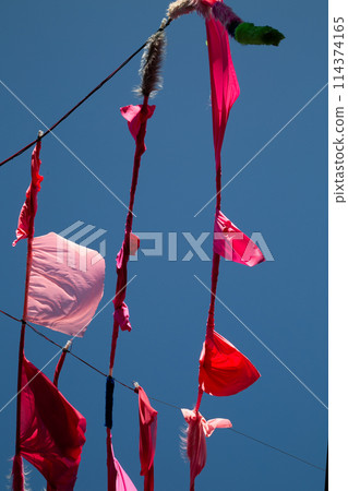 Bright patches, material in the sky, old city 114374165