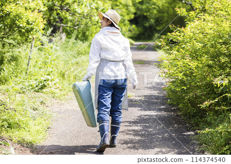 Woman living in the countryside Woman living in the countryside 114374540