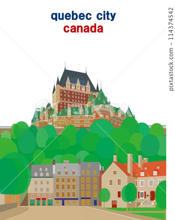 Quebec City Chateau Frontenac Canada Summer scenery 114374542