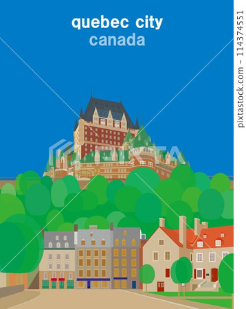 Quebec City Chateau Frontenac Canada Summer scenery 114374551
