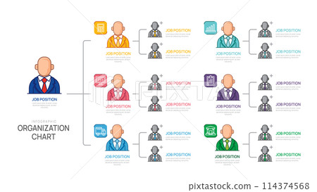 Infographic template for organization chart with business avatar icons. vector infographic for business. Infographic template for organization chart with business avatar icons. vector infographic for business. 114374568