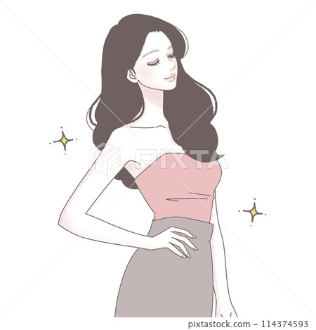 Illustration material of women and girls Illustration material of women and girls 114374593