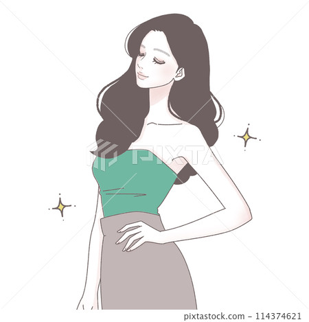 婦女和女孩插畫素材 114374621