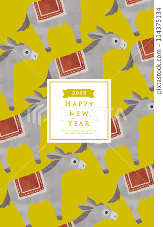 2026 Horse Year New Year's card template 114375134