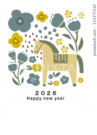 2026年新年賀卡模板 114375310