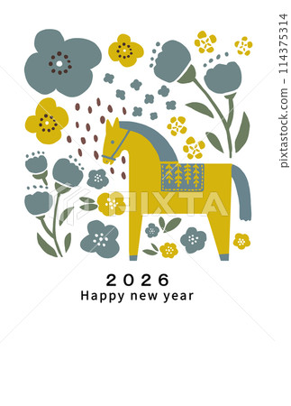 2026年新年賀卡模板 2026年新年賀卡模板 114375314