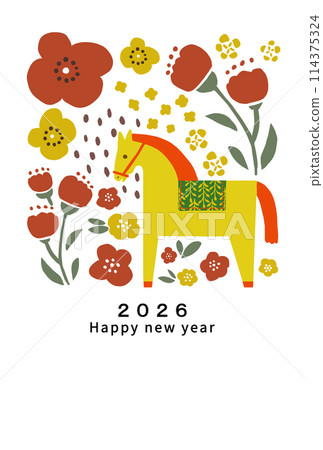 2026年新年賀卡模板 2026年新年賀卡模板 114375324