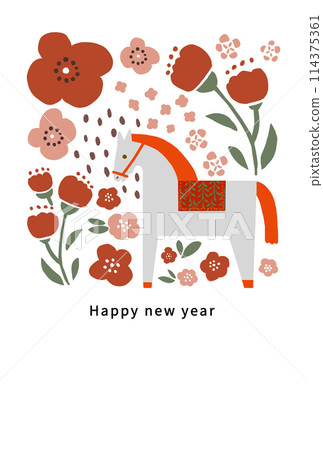 2026年新年賀卡模板 114375361