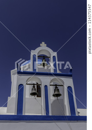 Greece, Santorini, The three bells of the Profitis Ilias Orthodox church 114375547