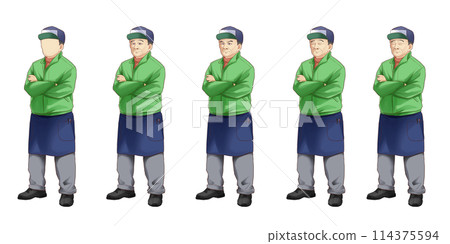 Collection of facial expressions of the greengrocer 114375594