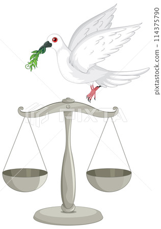 Dove of Peace with Justice Scales 114375790