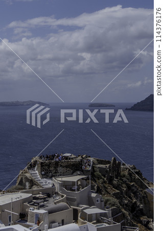 Greece, Santorini, Oia, The Castle of St Nicholas Greece, Santorini, Oia, The Castle of St Nicholas 114376176