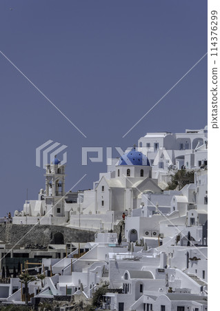Greece, Santorini, View of the village of Imerovigli 114376299