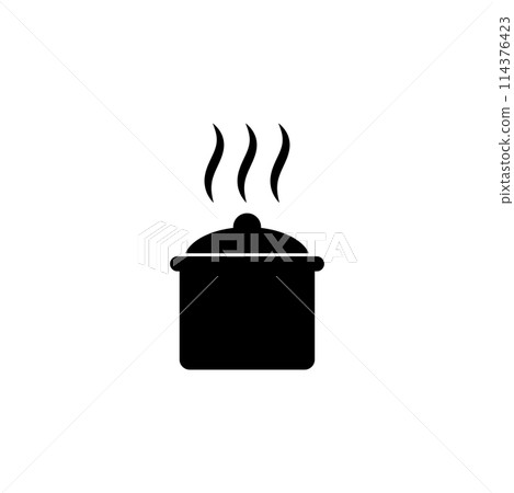 Boiling Cooking Pan Flat Vector Icon Boiling Cooking Pan Flat Vector Icon 114376423