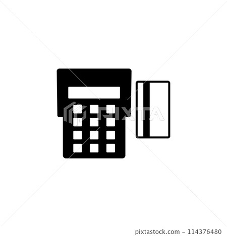 Credit Card Pay POS Terminal Flat Vector Icon Credit Card Pay POS Terminal Flat Vector Icon 114376480
