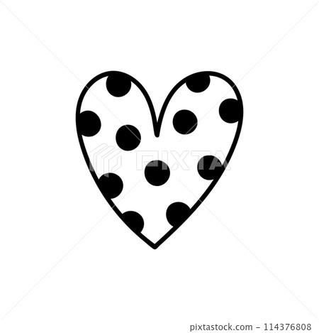 Cute doodle heart  114376808