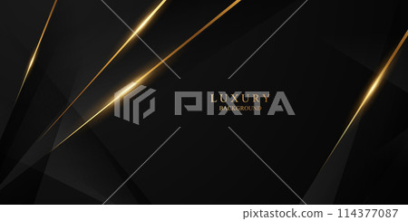 Abstract modern design black background with luxury golden elements vector illustration. Abstract modern design black background with luxury golden elements vector illustration. 114377087