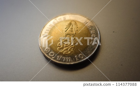 10 baht coin, Thai money 10 baht coin, Thai money 114377088