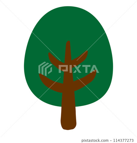 Vector illustration of a cute deformed tree 114377273