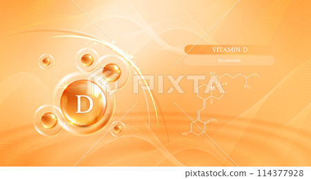 Vitamin d and structure. vitamin complex with chemical formula from nature. beauty treatment nutrition skin care design. Medical and scientific concepts. vector design. 114377928