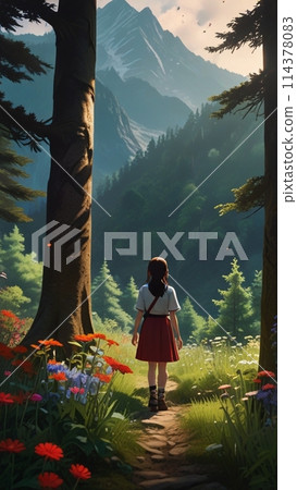 Nature and a little girl 114378083