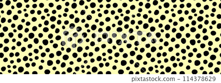 Small dash pattern. Seamless minimal dash pattern, small elements on yellow background. Small dash pattern. Seamless minimal dash pattern, small elements on yellow background. 114378629