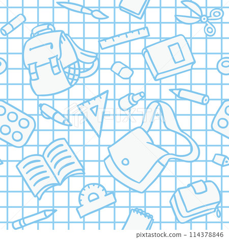 School pattern with education supplies 114378846