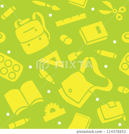 School pattern with education supplies School pattern with education supplies 114378852