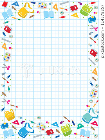 Design template background with education supplies 114378857