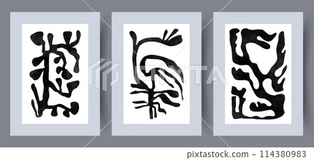 Abstract scribble experiment wall art print 114380983