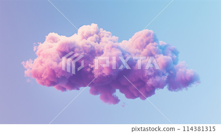 Isolated cloud illustration in neon colors. Fantastic background Isolated cloud illustration in neon colors. Fantastic background 114381315