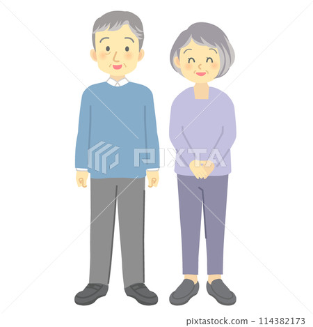 男女情侶、老年情侶、高級伴侶(正面/全身) 男女情侶、老年情侶、高級伴侶(正面/全身) 114382173