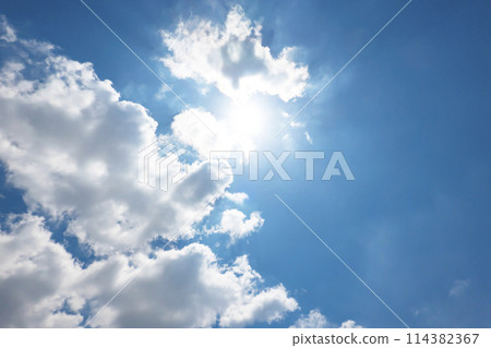 The early summer blue sky and the sun The early summer blue sky and the sun 114382367