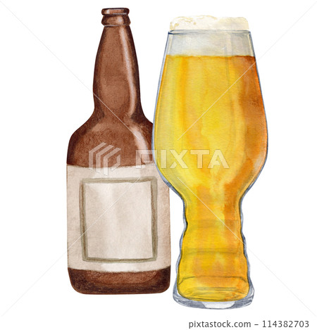 bottle, beer, glass 114382703
