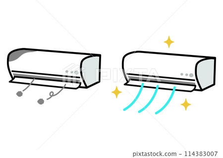 乾淨和骯髒的空調插圖集 114383007