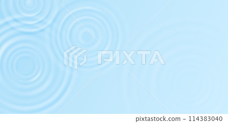 Water ripple surface. Radial waves from summer or spring rain drops on water, top view background. Circles and rings on quiet pond. Abstract nature vector texture 114383040