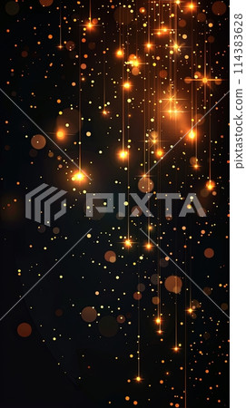 Abstract bright bokeh light background, golden festive Christmas background 114383628