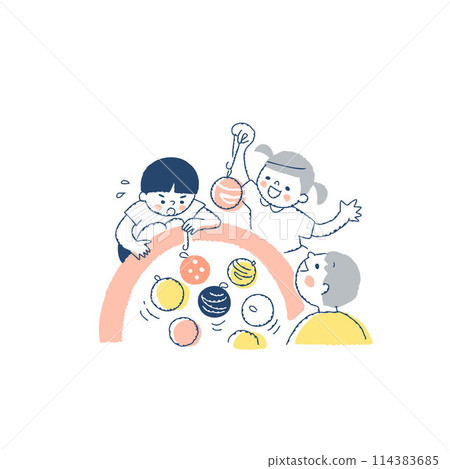 Children fishing with yo-yos 114383685