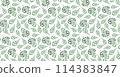 Vector seamless pattern with tropical leaf. Green leaves on white background. eco print Vector seamless pattern with tropical leaf. Green leaves on white background. eco print 114383847